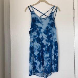 Blue tye dye romper